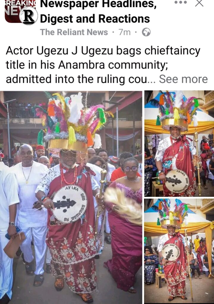 Ugezu J Ugezu bags Chieftaincy in Anambra-parliamentvanguard.com